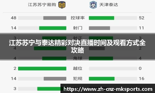 江苏苏宁与泰达精彩对决直播时间及观看方式全攻略